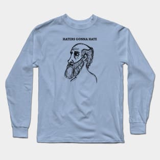 Sad Hippocrates (Transparent Small Print) Long Sleeve T-Shirt